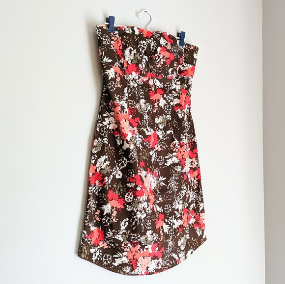 🇨🇦 Sweet Chemise Cotton Floral Strapless Dress Made In Canada - Picture 2 of 9
